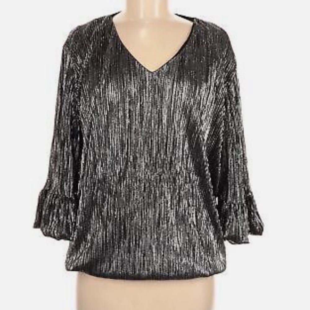 NEW Silver & Black Top
